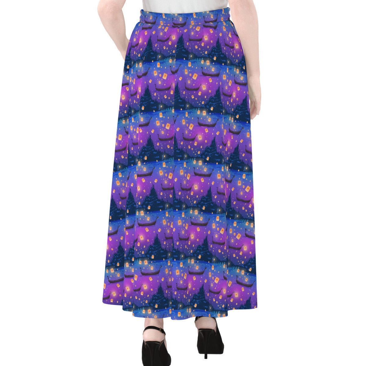 Floating Lanterns Women's Maxi Chiffon Skirt