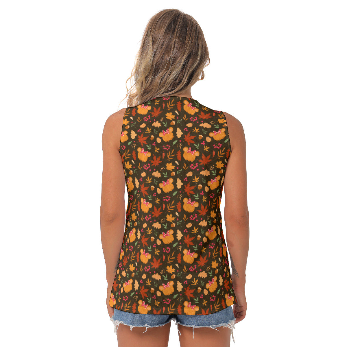 Fall Pumpkins Women's Sleeveless V-Neck Top