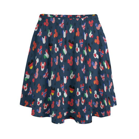 Mickey Flags Women's Skirt With Pockets