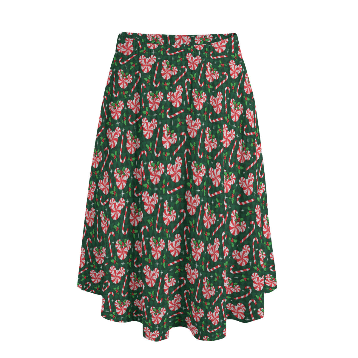 Christmas Peppermints Women's Long Maxi Skirt With Pockets