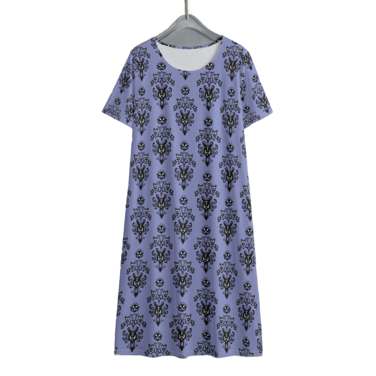 Haunted Mansion Wallpaper Women's Dress With Short Sleeve