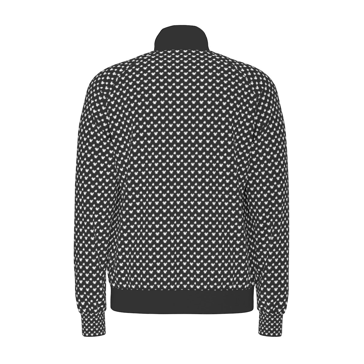 Black With White Mickey Polka Dots Unisex Stand Collar Jacket