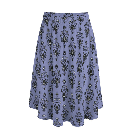 Haunted Mansion Wallpaper Women's Long Maxi Skirt With Pockets