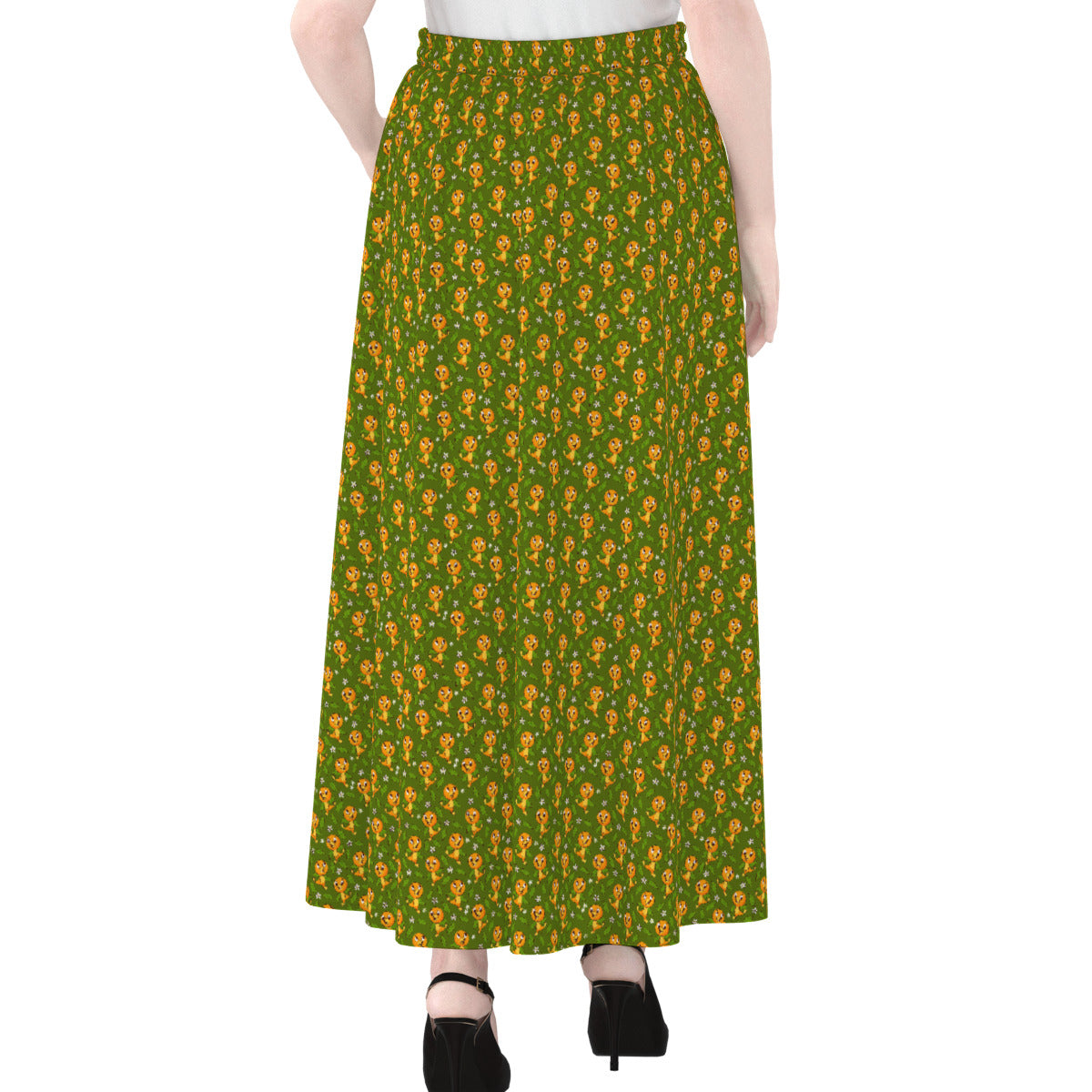 Orange Bird Women's Maxi Chiffon Skirt