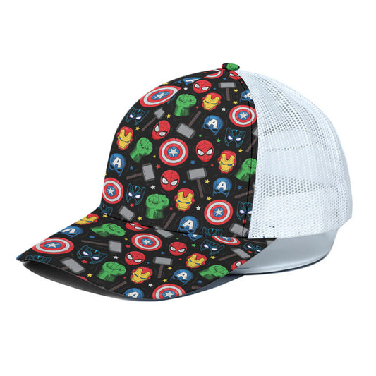 Super Heroes Unisex Trucker Hat With White Half Mesh