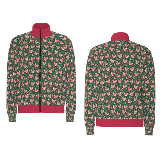 Christmas Peppermint Unisex Stand Collar Jacket