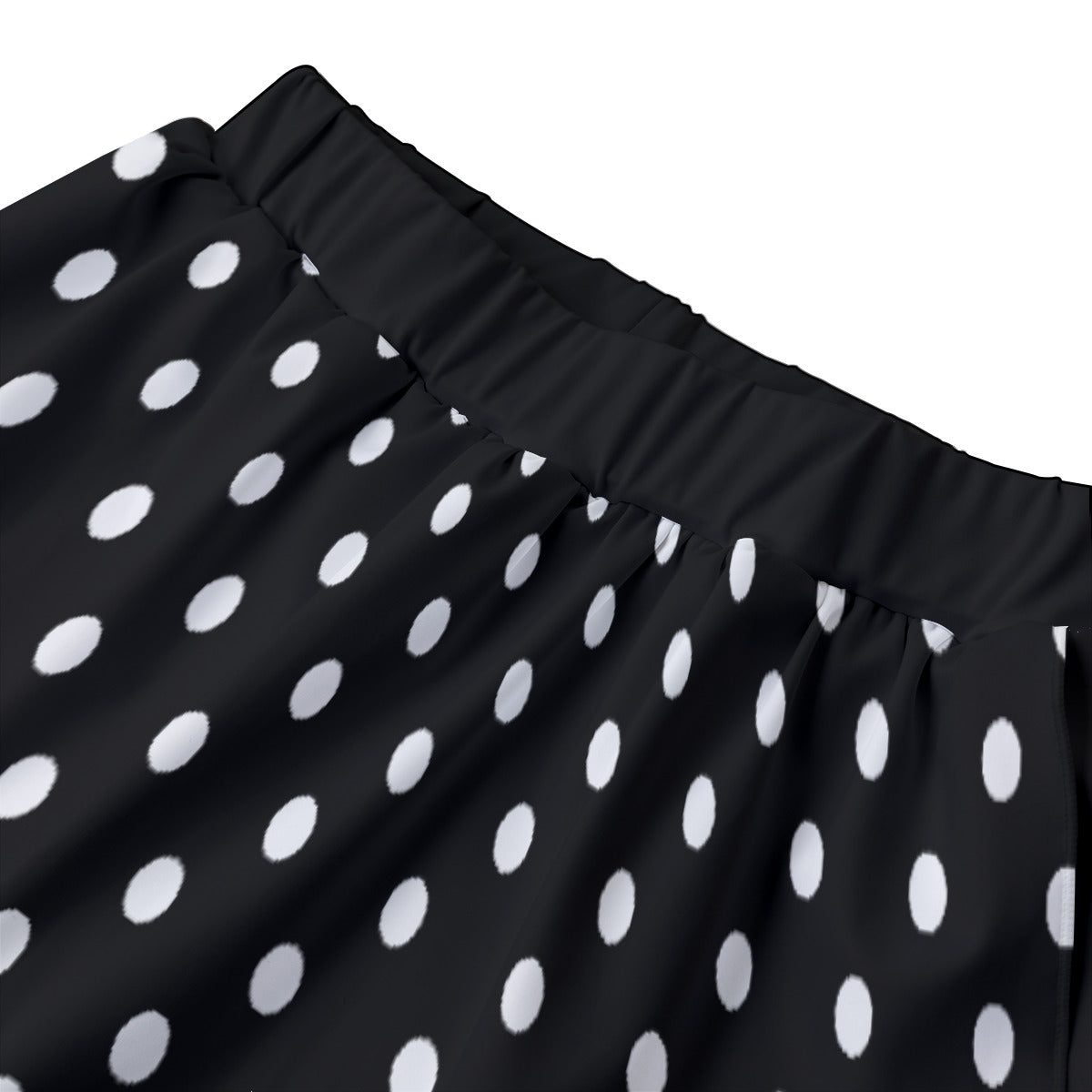 Black With White Polka Dots Women's Sports Skorts