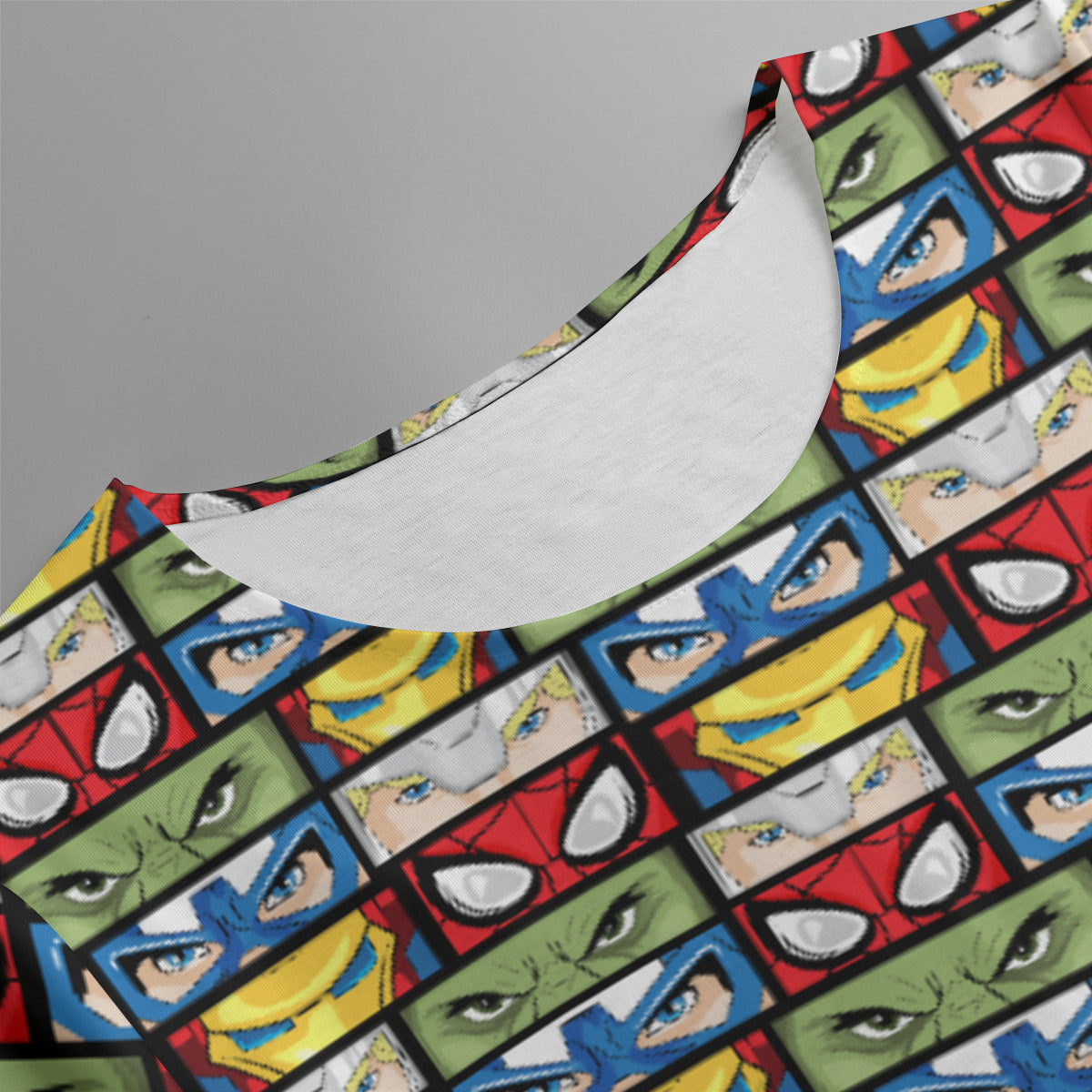 Super Heroes Eyes Women's Swing Dress With Short Sleeve