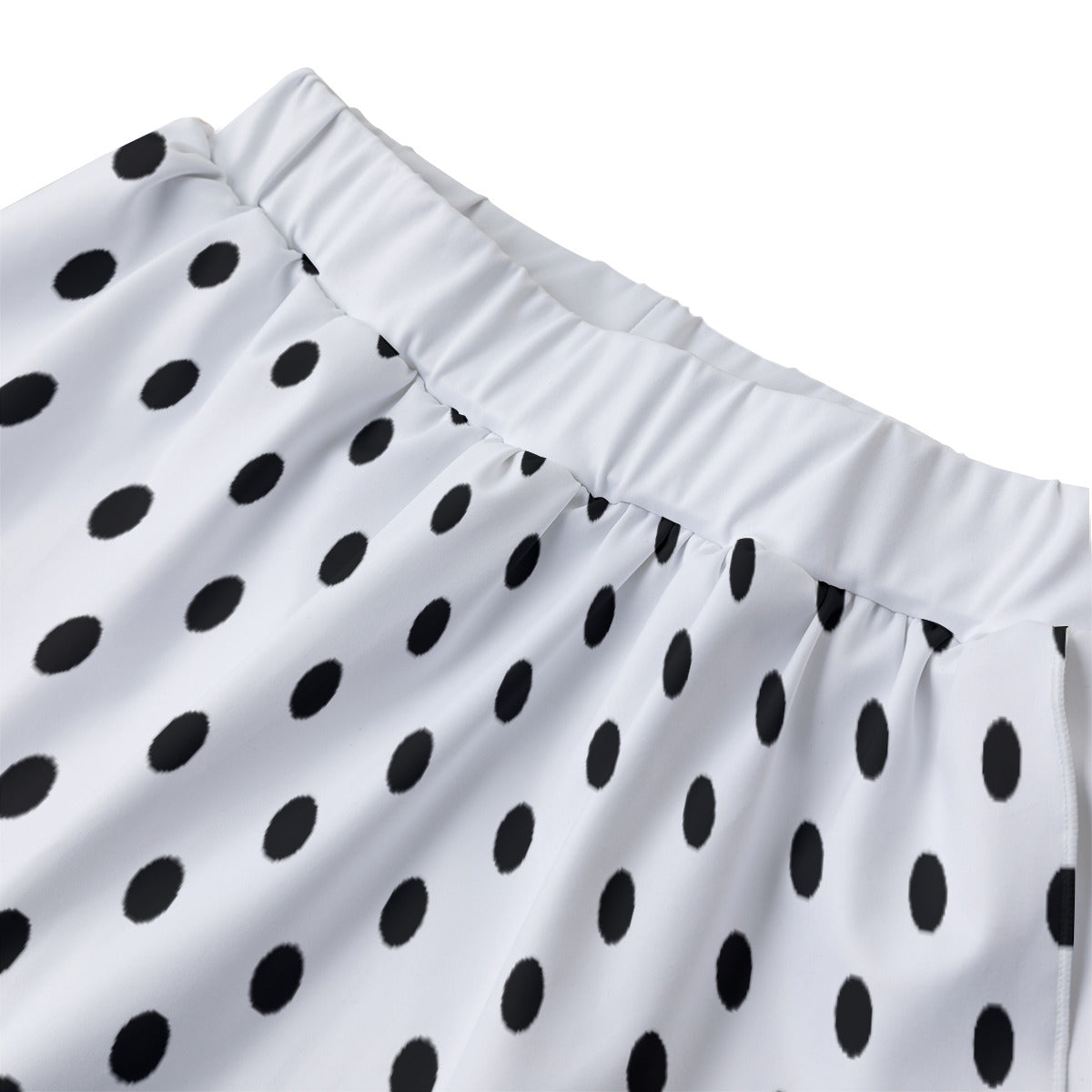 White With Black Polka Dots Women's Sports Skorts