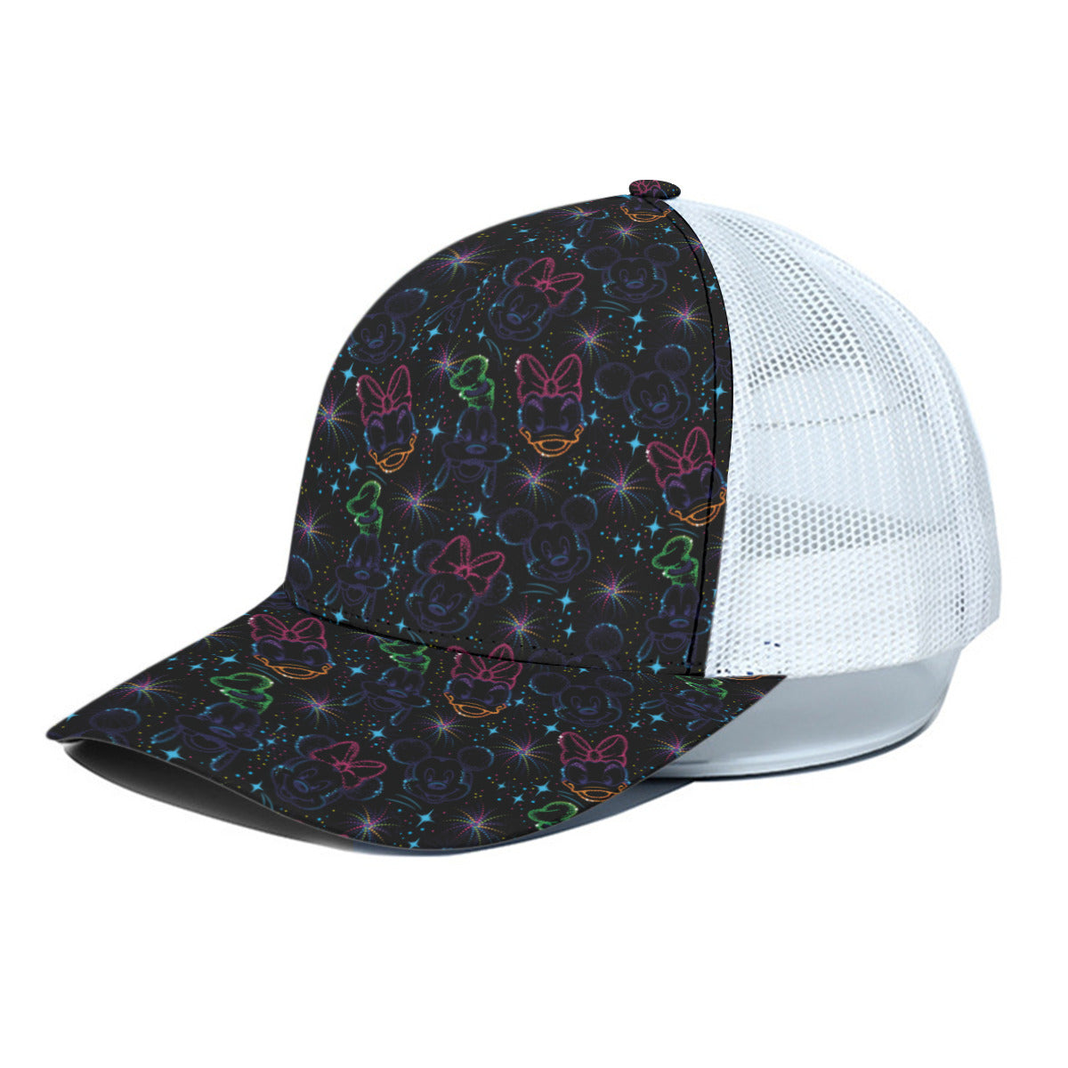 Character Fireworks Unisex Trucker Hat With White Half Mesh