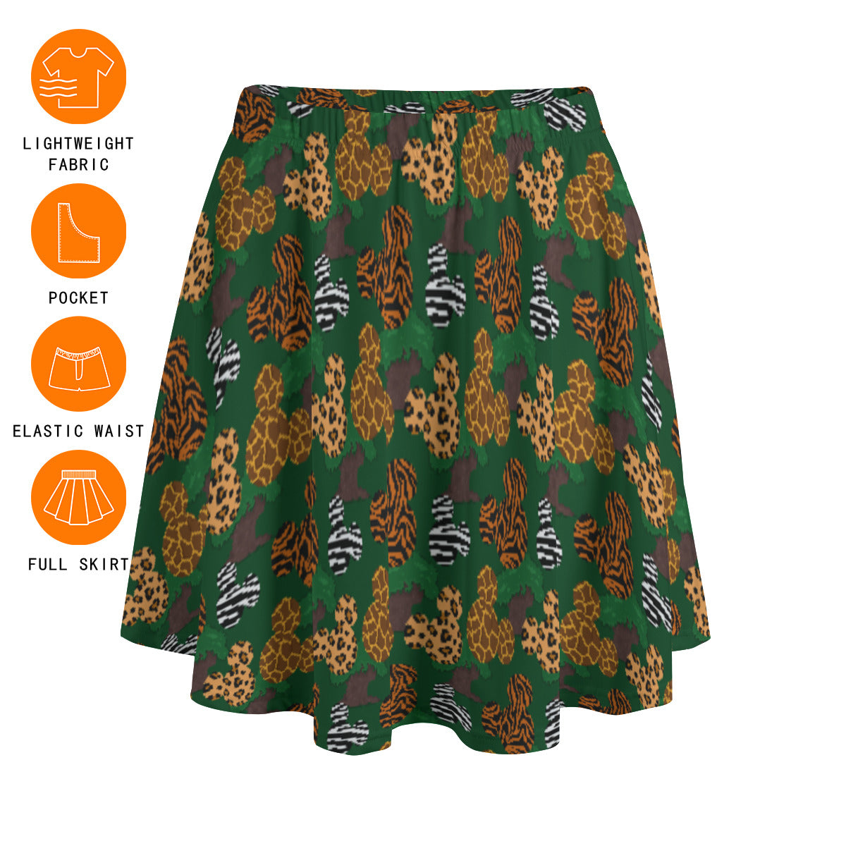 Animal Prints Women's Skirt With Pockets