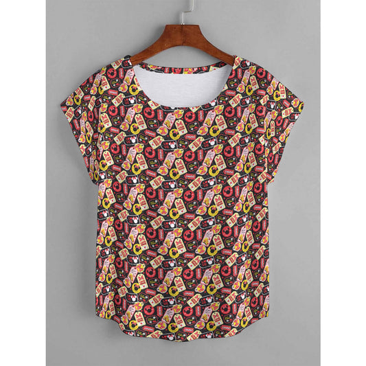 Minnie Tags Plus Size Women's Curved Hem T-shirt