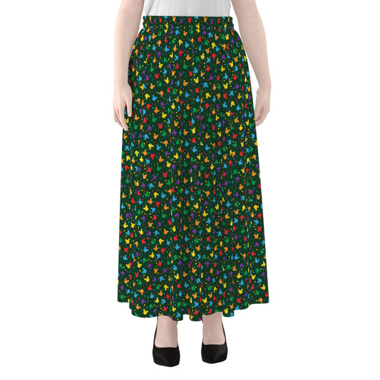 Christmas Lights Women's Maxi Chiffon Skirt