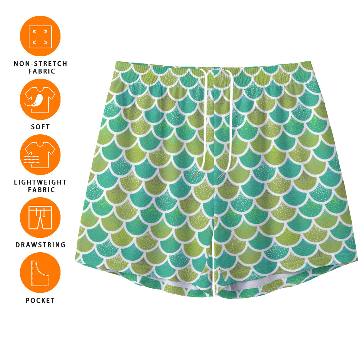Mermaid Scales Unisex Pocket Shorts