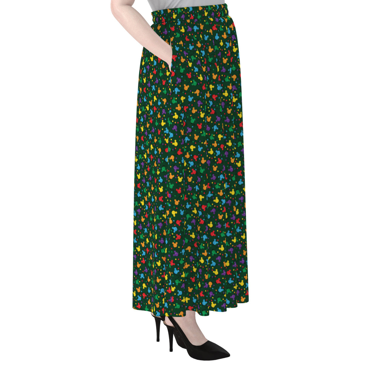 Christmas Lights Women's Maxi Chiffon Skirt