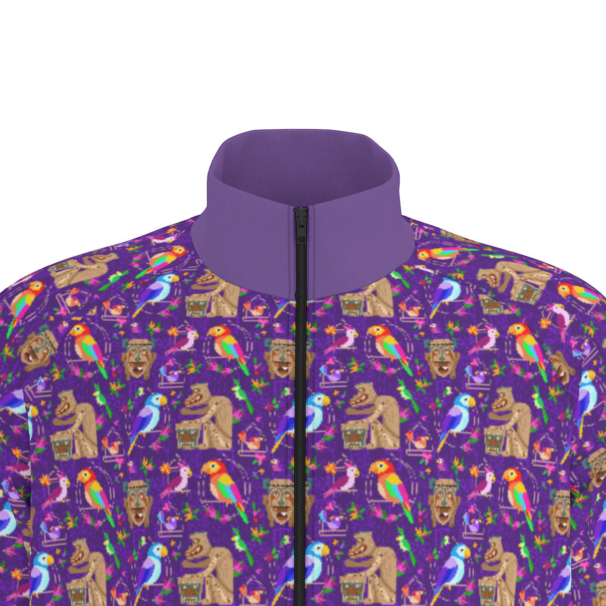 Tiki Plays The Drums Unisex Stand Collar Jacket