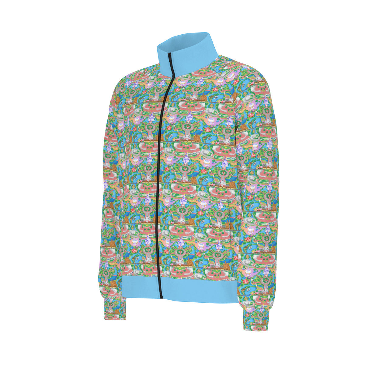 Park Map Unisex Stand Collar Jacket