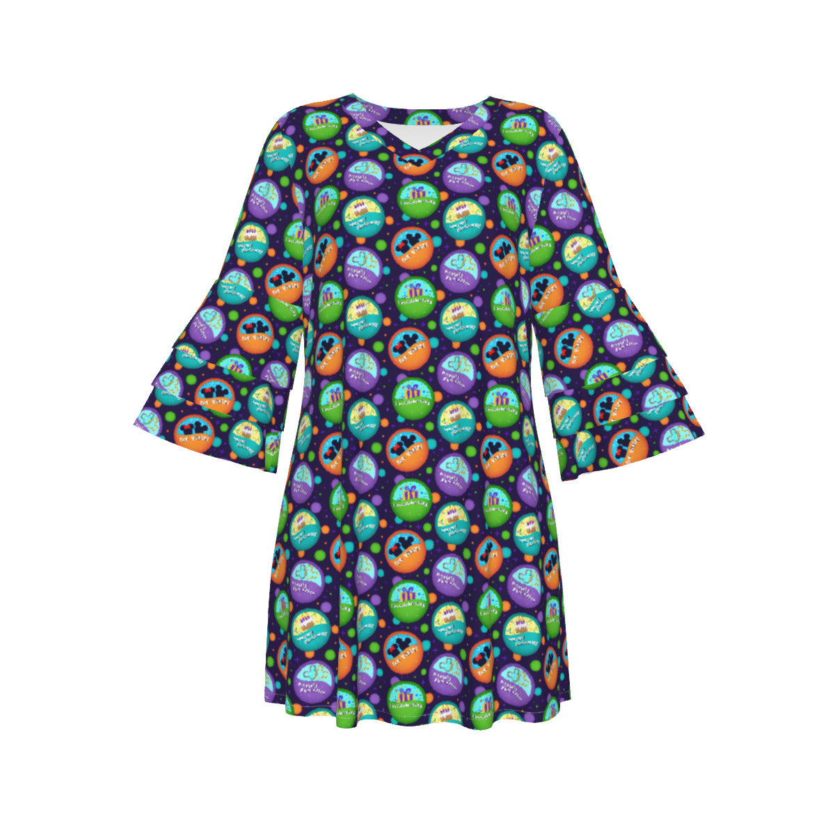 Button Collector Women's Stacked Ruffle Sleeve Dress