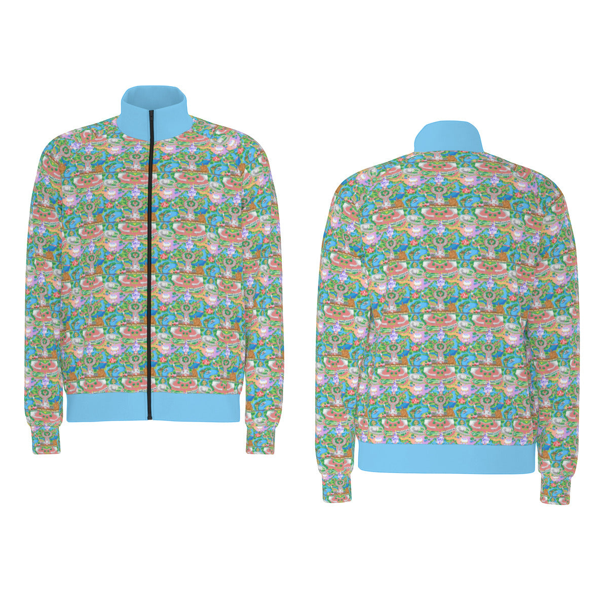 Park Map Unisex Stand Collar Jacket