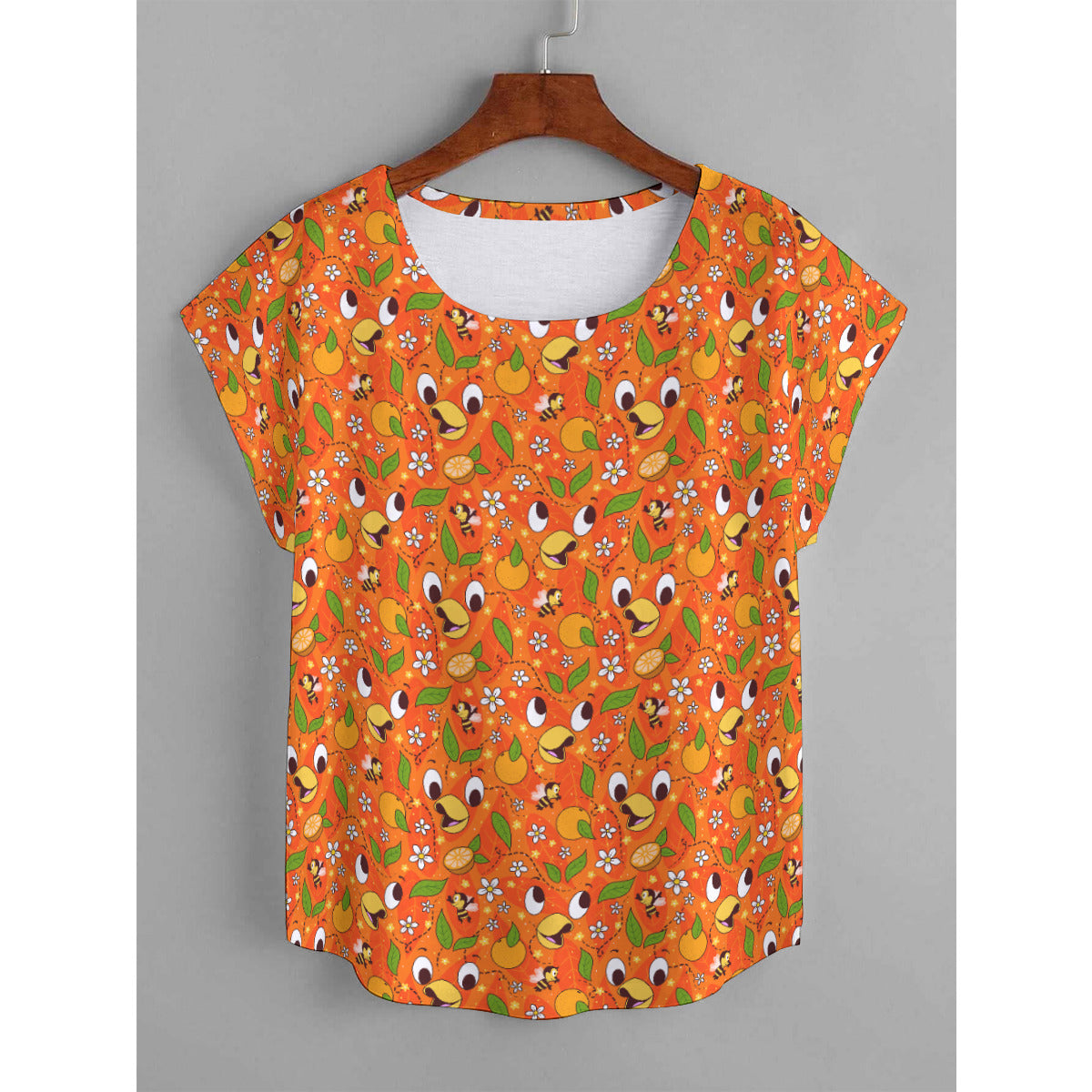 Orange Bird Plus Size Women's Curved Hem T-shirt