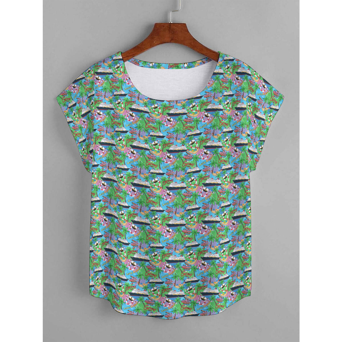 Let's Cruise Plus Size Women's Curved Hem T-shirt