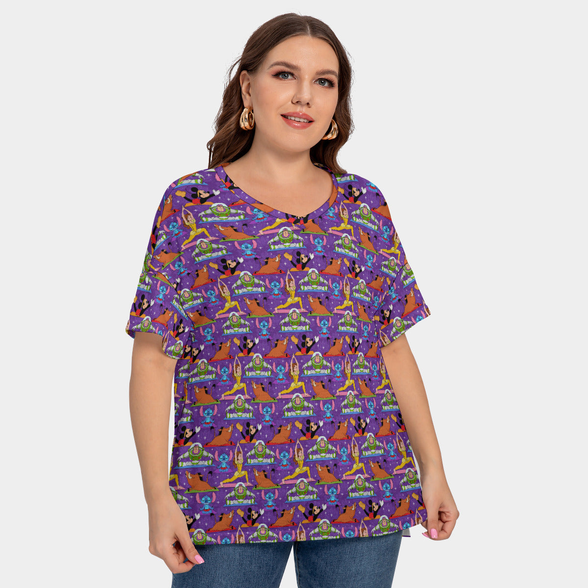 Yoga Women's Plus Size Short Sleeve T-shirt With Sleeve Loops