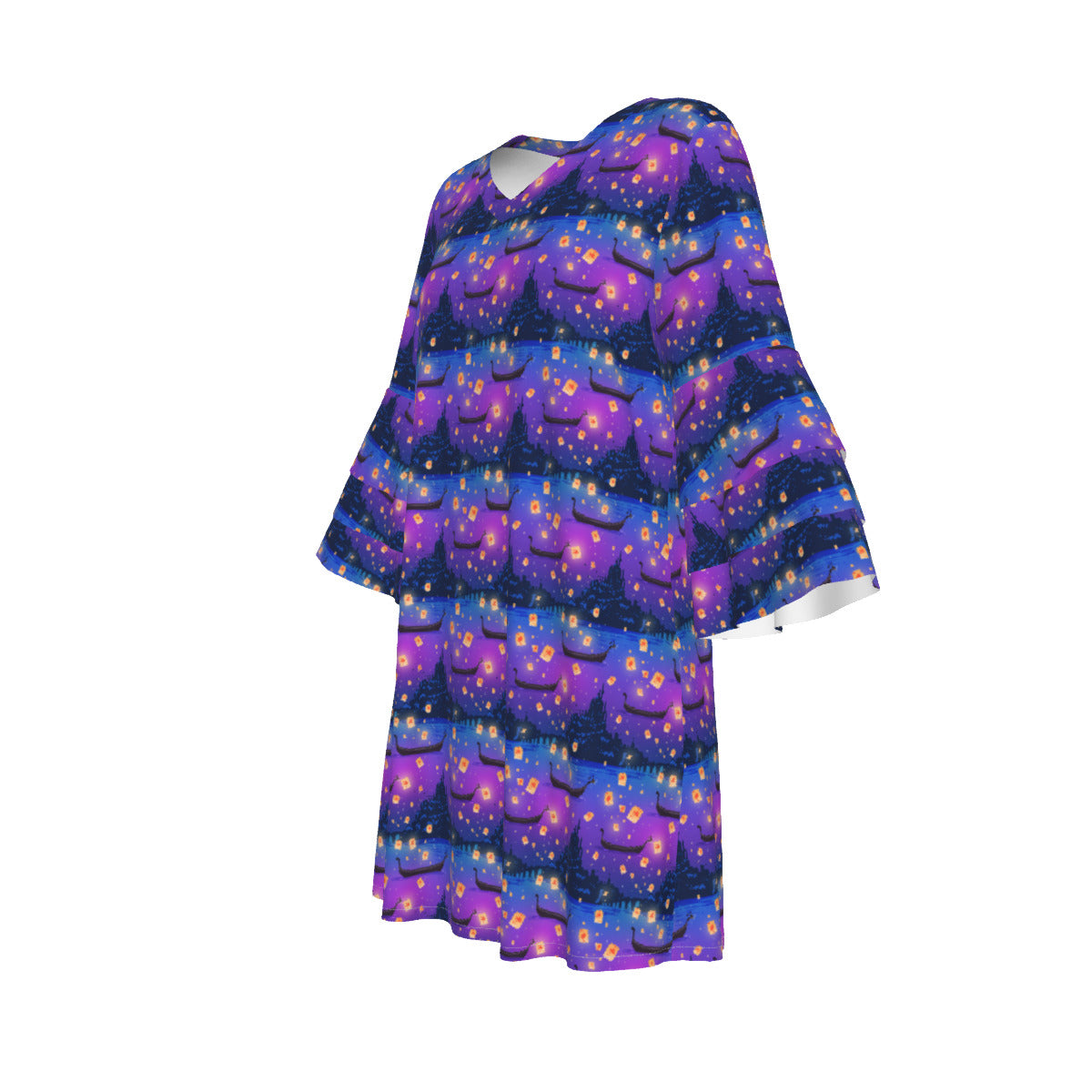 Floating Lanterns Women's Stacked Ruffle Sleeve Dress