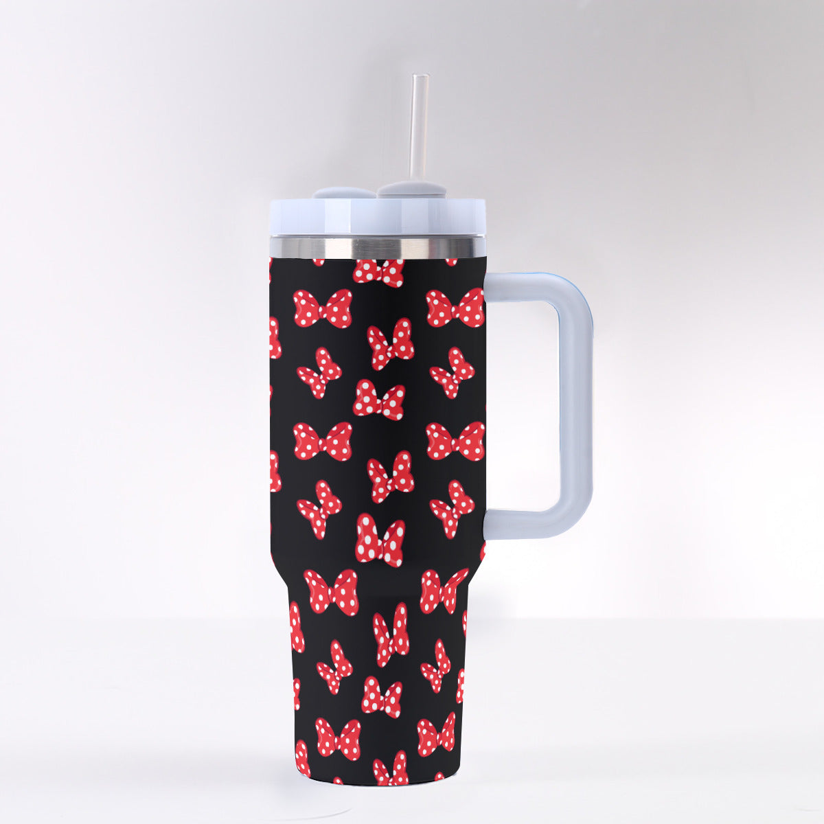 Polka Dot Bows 40 oz Tumbler With Handle