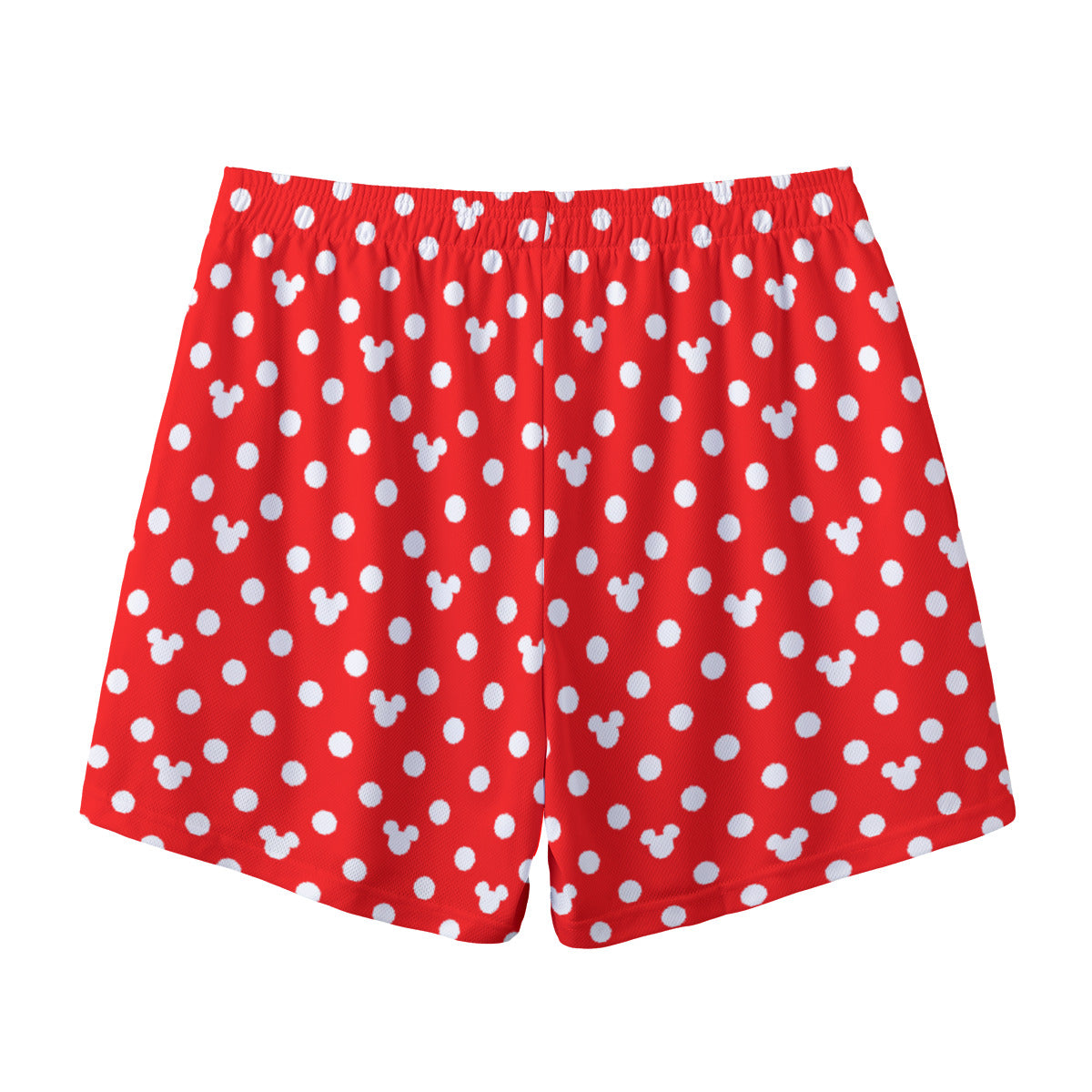 Red With White Mickey Polka Dots Unisex Pocket Shorts