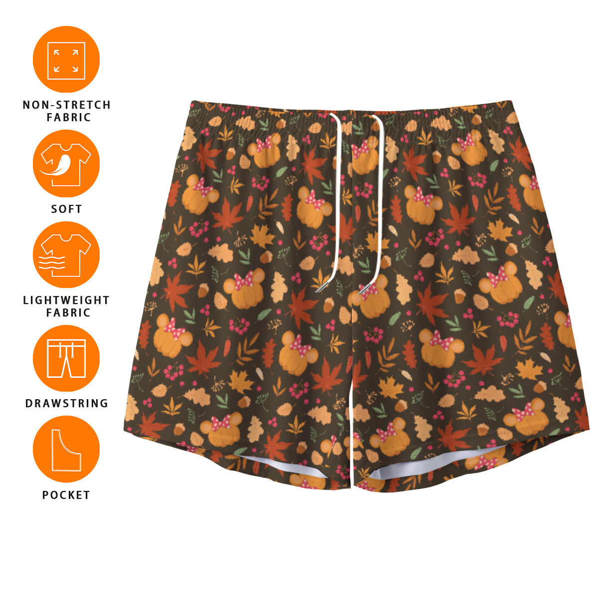 Fall Pumpkins Unisex Pocket Shorts