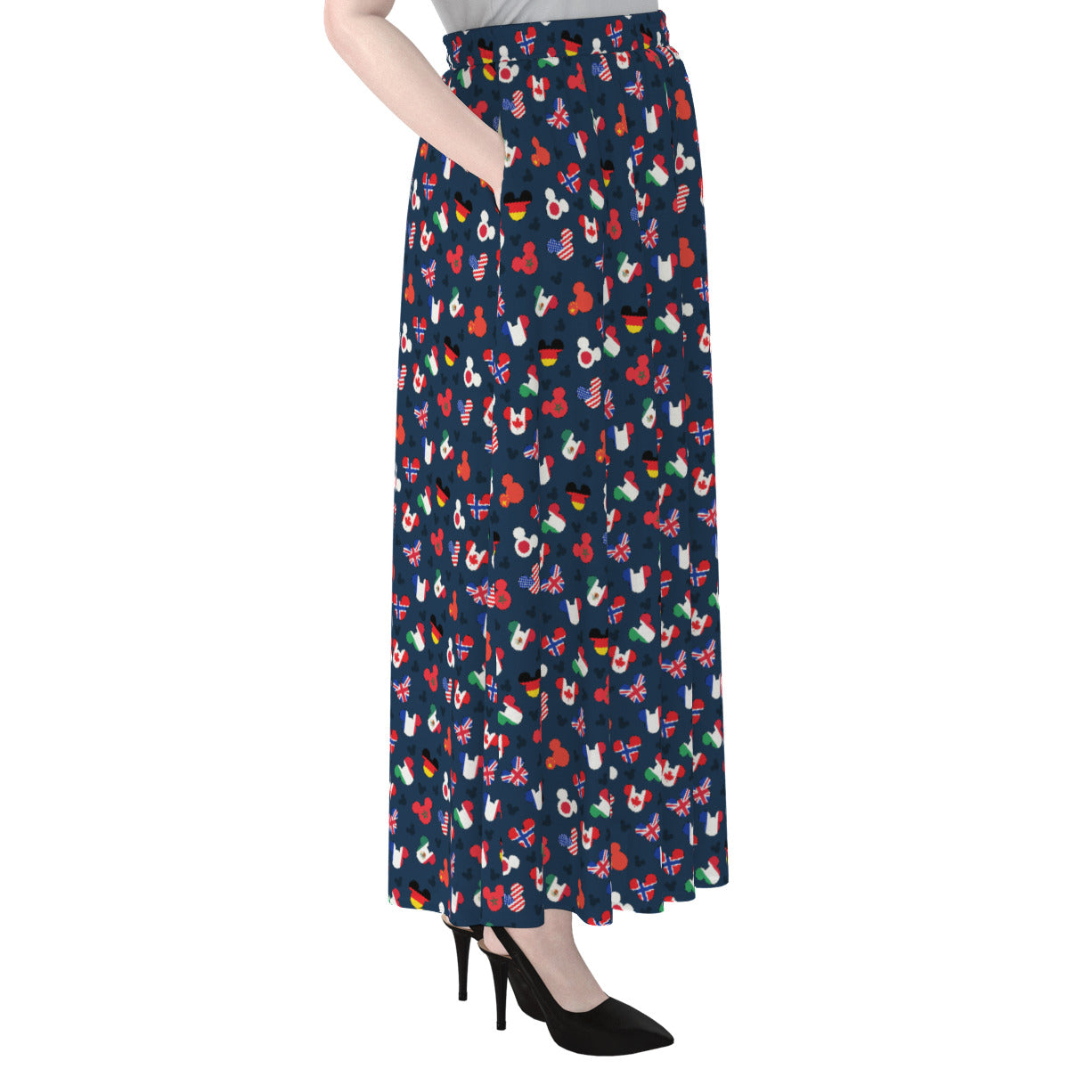 Mickey Flags Women's Maxi Chiffon Skirt