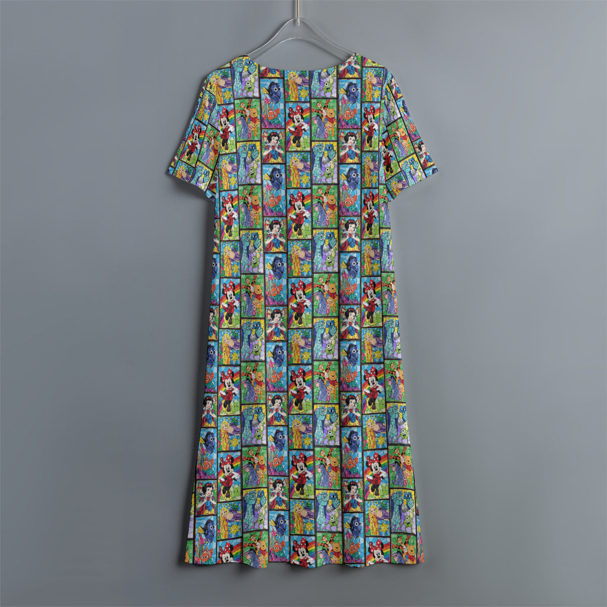 Stained Glass Characters Women's Swing Dress With Short Sleeve