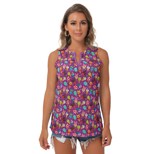 Ice Cream Women's Sleeveless V-Neck Top