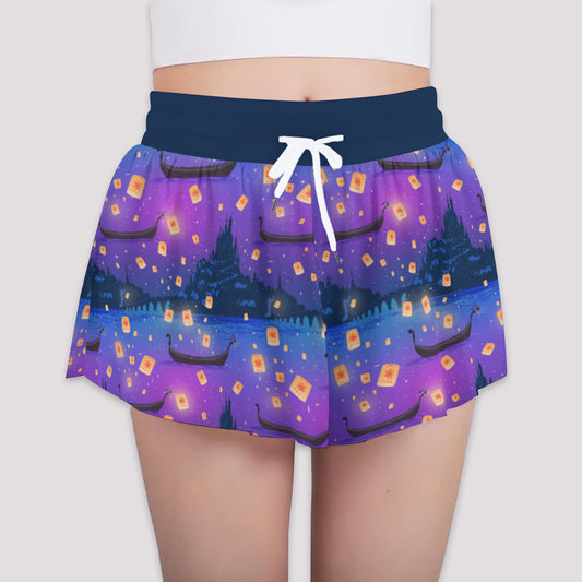 Floating Lanterns Girls' Sports Shorts