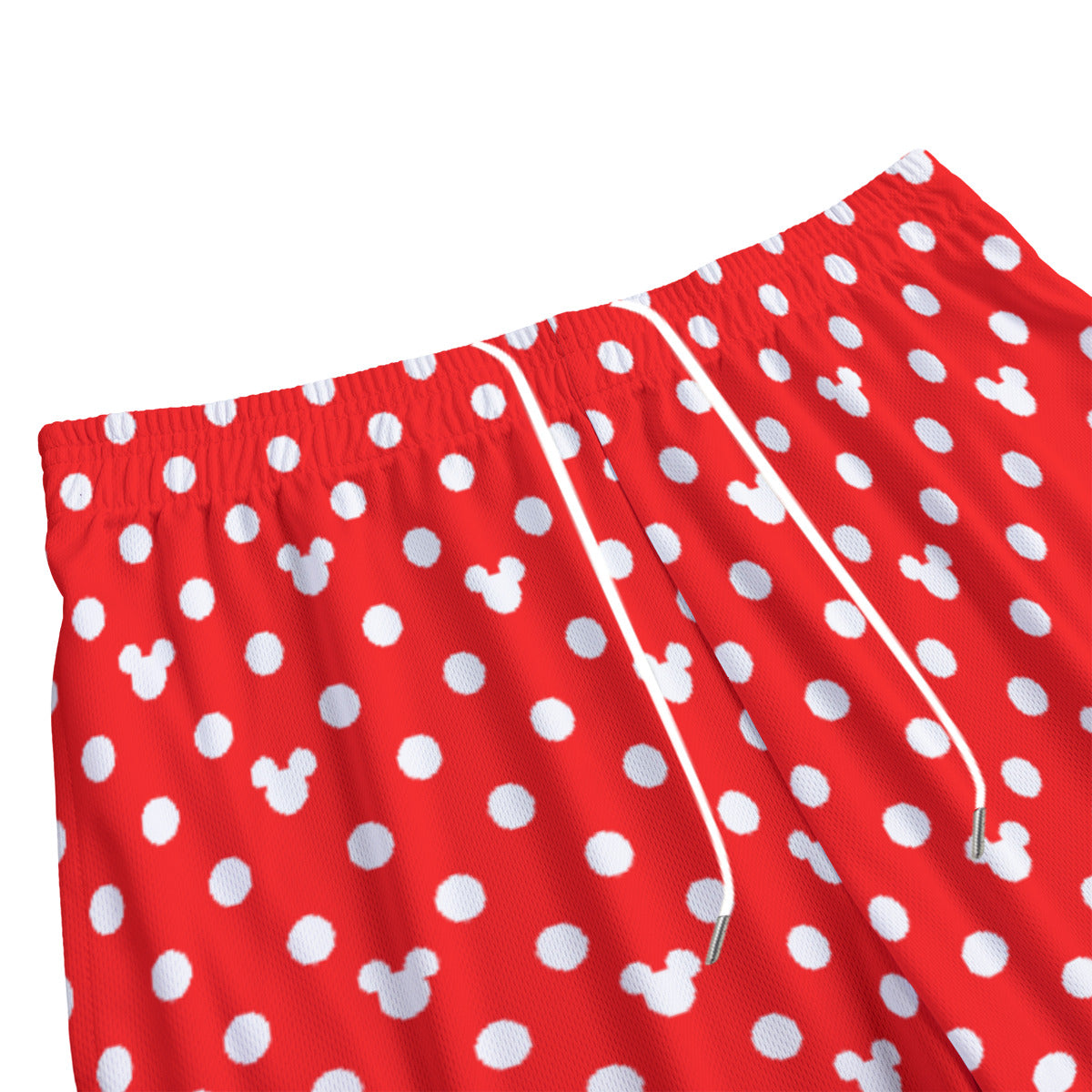 Red With White Mickey Polka Dots Unisex Pocket Shorts