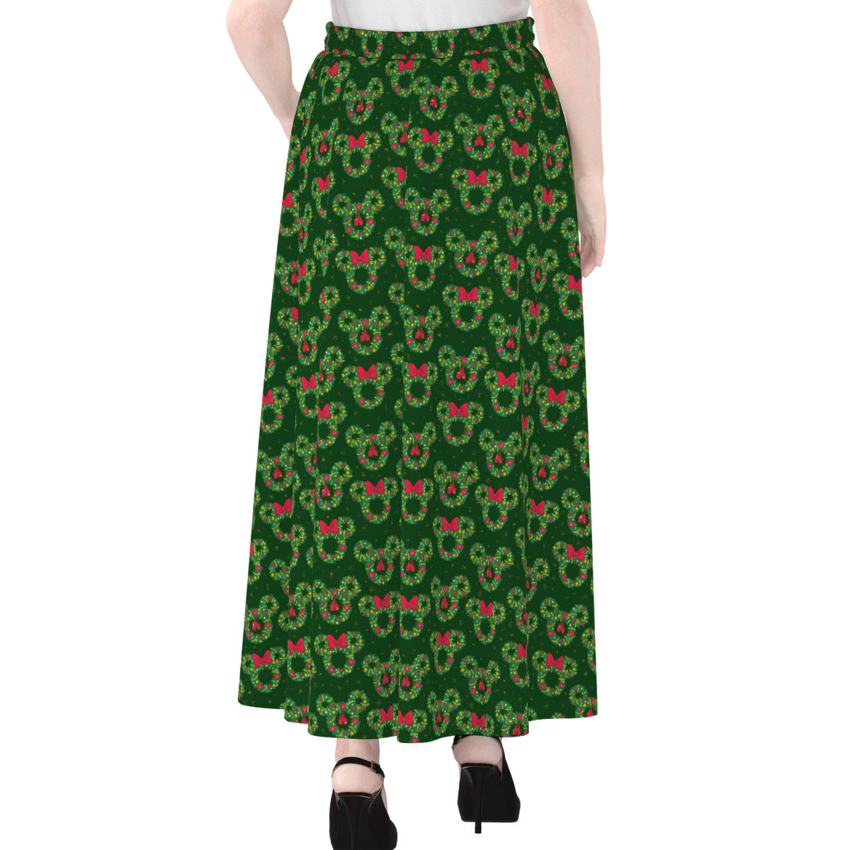 Christmas Wreaths Women's Maxi Chiffon Skirt