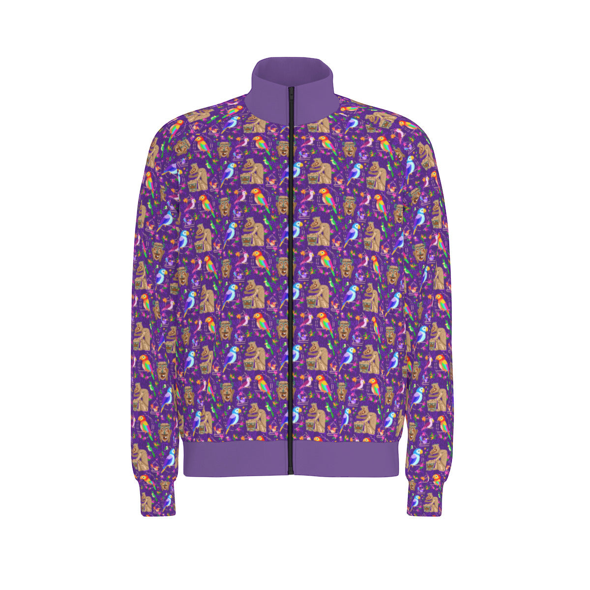 Tiki Plays The Drums Unisex Stand Collar Jacket