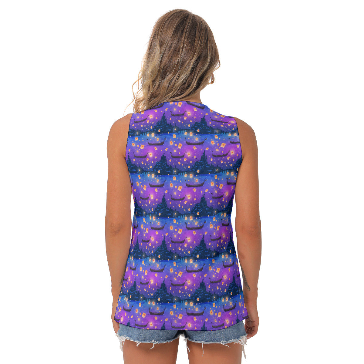 Floating Lanterns Women's Sleeveless V-Neck Top