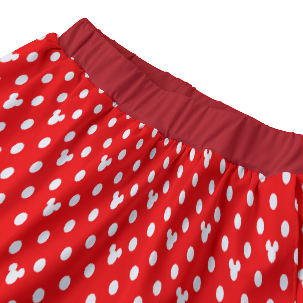 Red With White Mickey Polka Dots Women's Sports Skorts