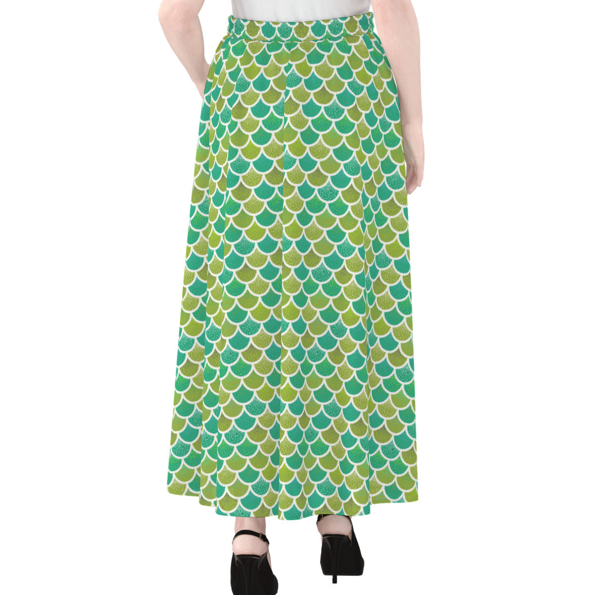 Mermaid Scales Women's Maxi Chiffon Skirt