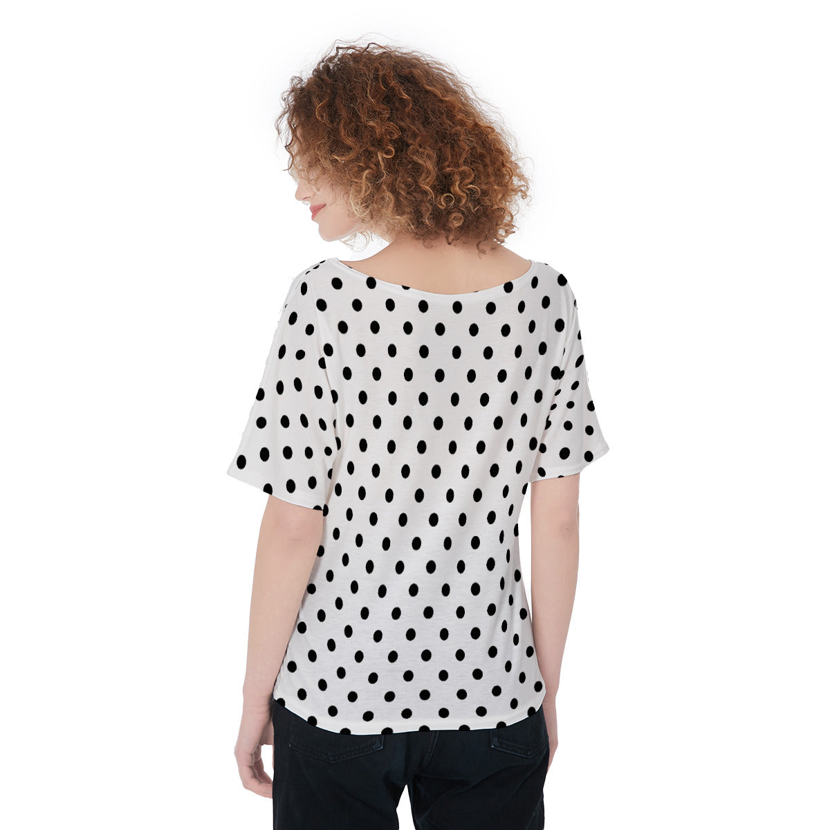 White With Black Polka Dots Women's T-Shirt