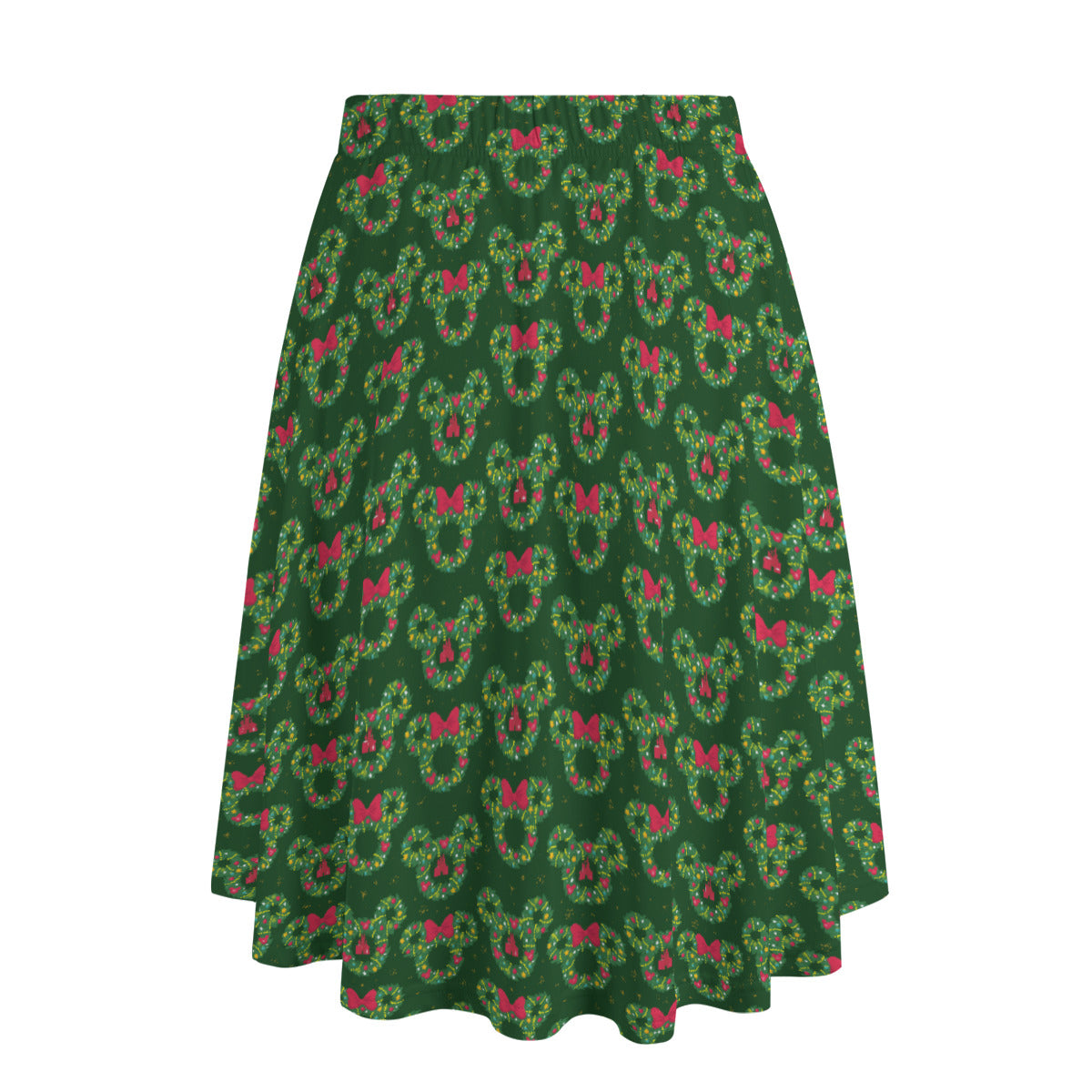Christmas Wreaths Women's Long Maxi Skirt With Pockets