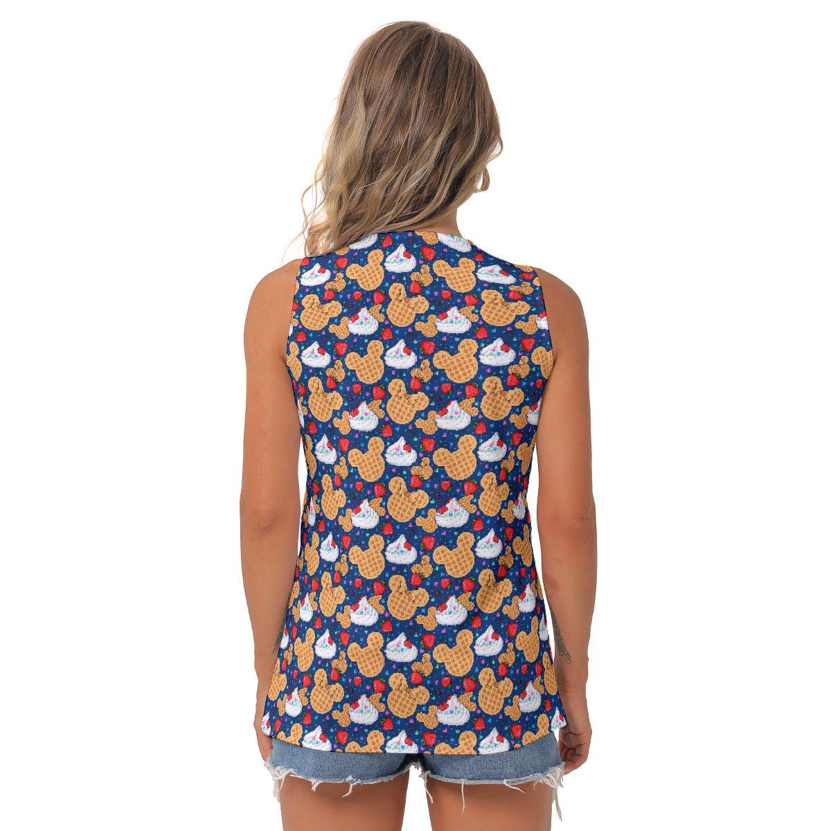 Waffles Women's Sleeveless V-Neck Top