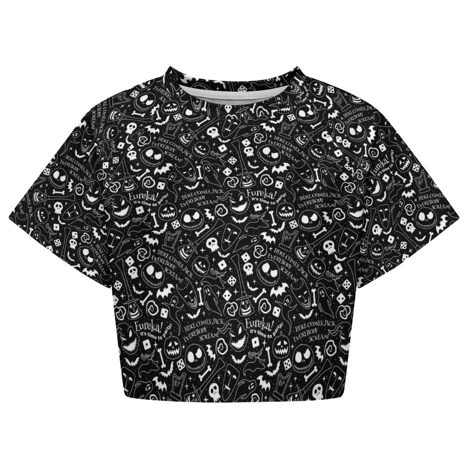 All Over Print Cropped Ralgan T-Shirt - Ambrie