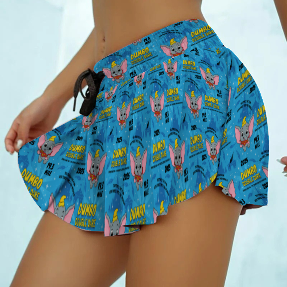 Disneyland Dumbo Double Dare Athletic Skirt With Built In Shorts