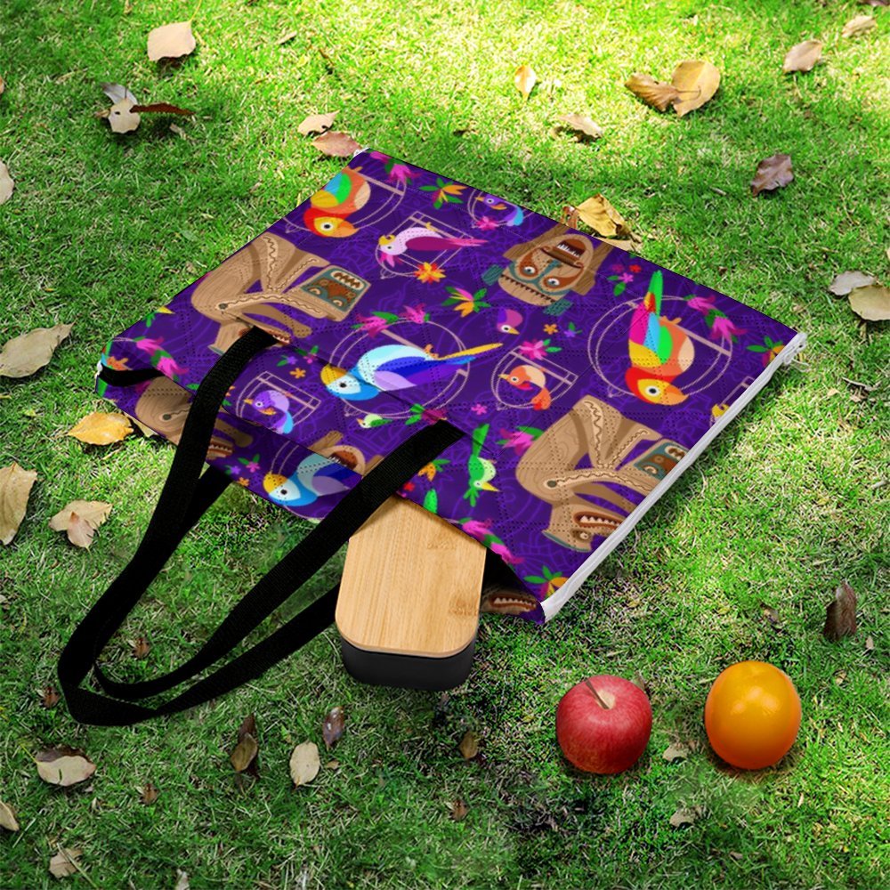 Tiki Plays The Drums Zipper Picnic Mat