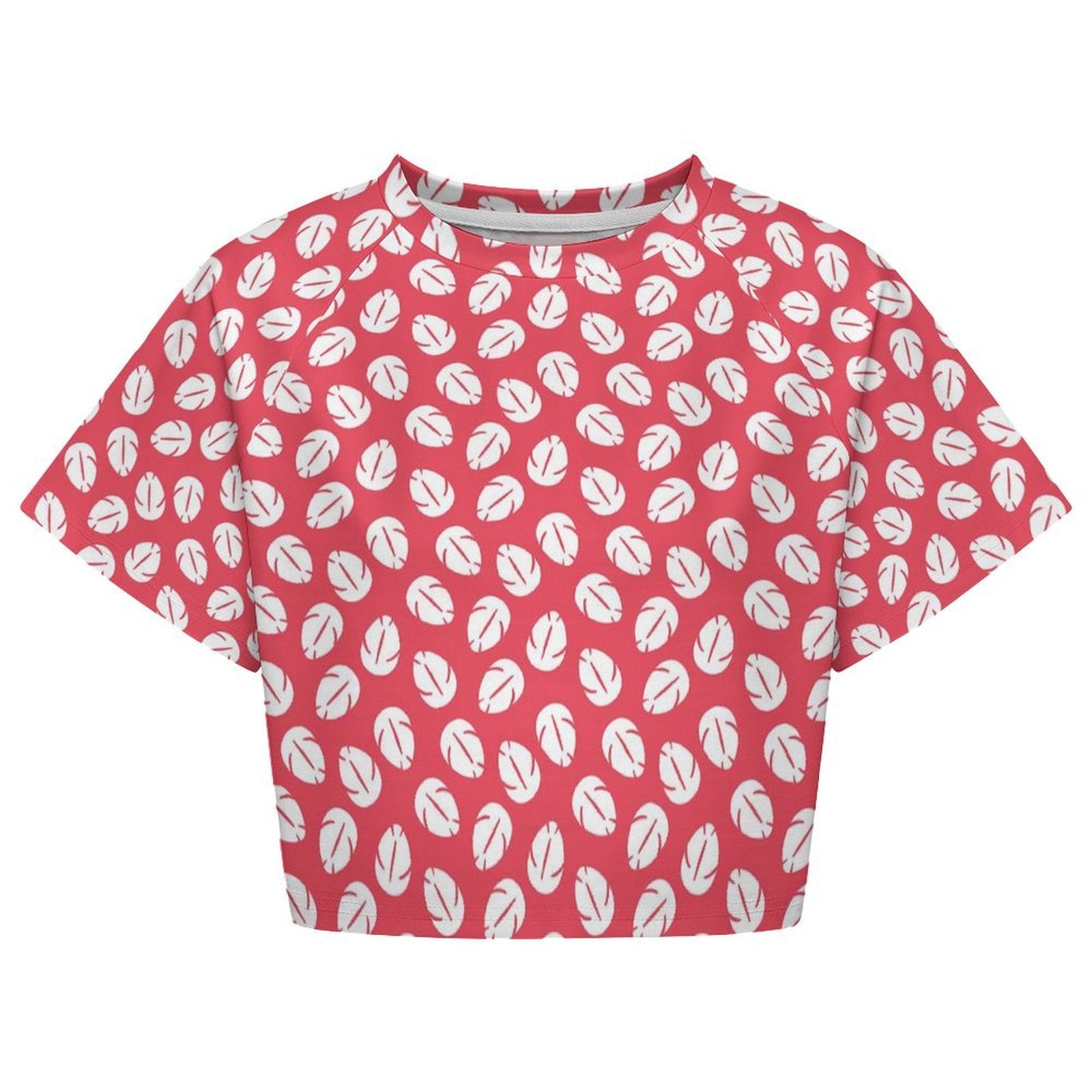 All Over Print Cropped Ralgan T-Shirt - Ambrie