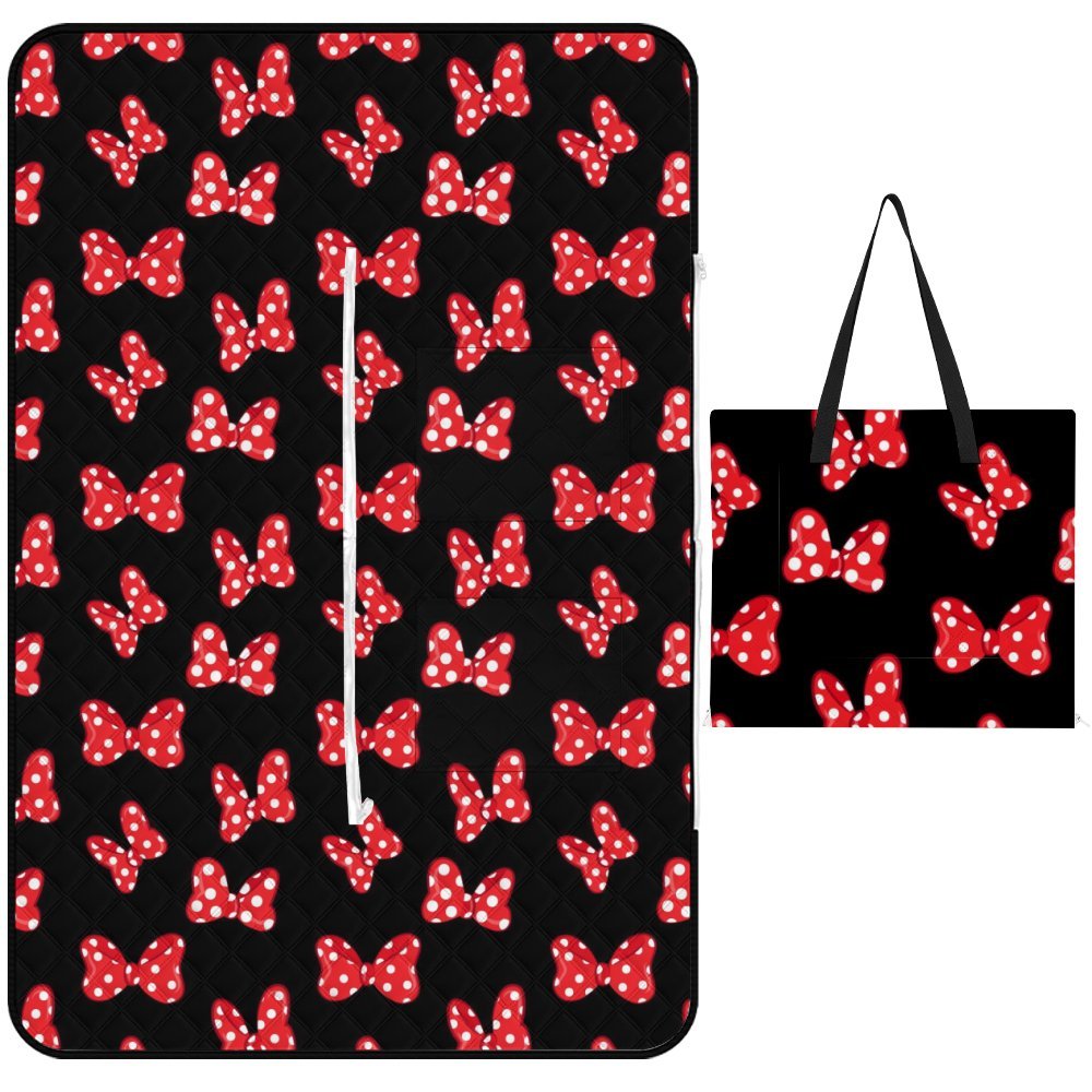 Polka Dot Bows Zipper Picnic Mat