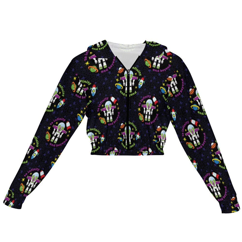 To Infinity And Beyond Women's Cropped Zipper Jacket