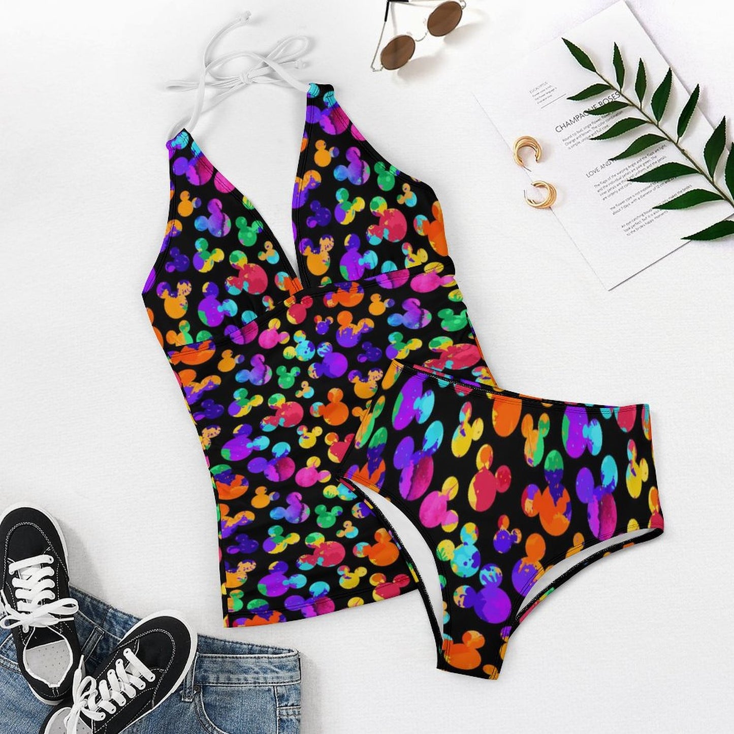Watercolor Women's Split Swimsuit